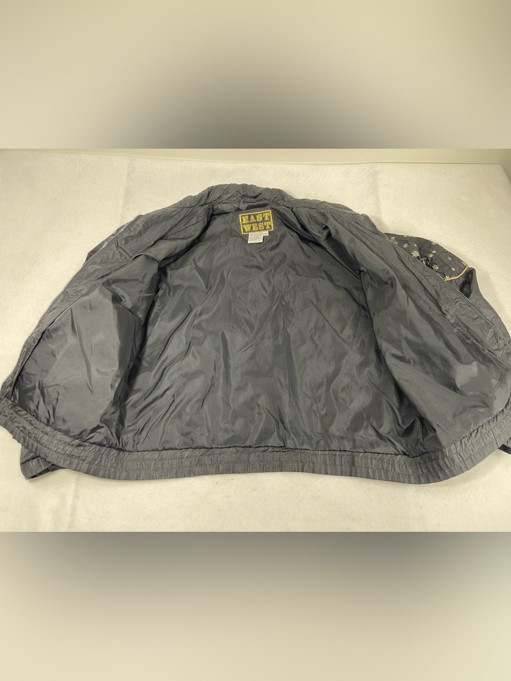 Vintage East West Black Gold Star Western Windbreaker Jacket Size M - Picture 7 of 8